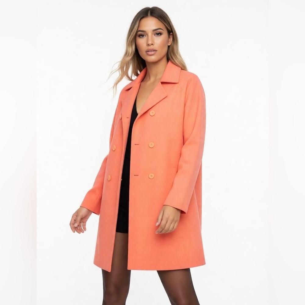 Robin Jordan Coral Long Coat Size 9